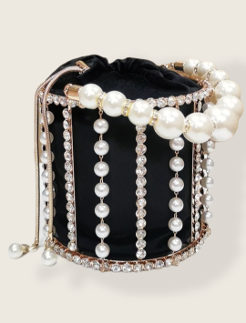 Women Luxury Handmade Diamond Beaded Bucket Purses