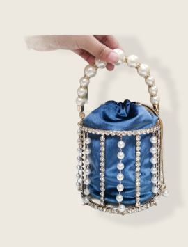 Women Luxury Handmade Diamond Beaded Bucket Purses