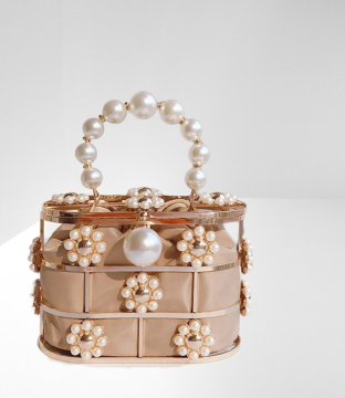 Pearl Basket Evening Clutch Bag