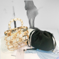 Pearl Basket Evening Clutch Bag