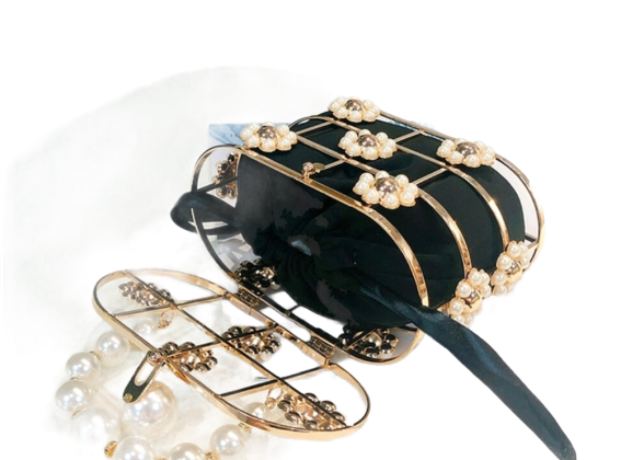 Pearl Basket Evening Clutch Bag