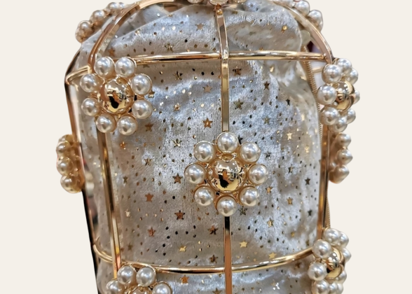 Women's Fashion Handmade Gold Bucket Purse