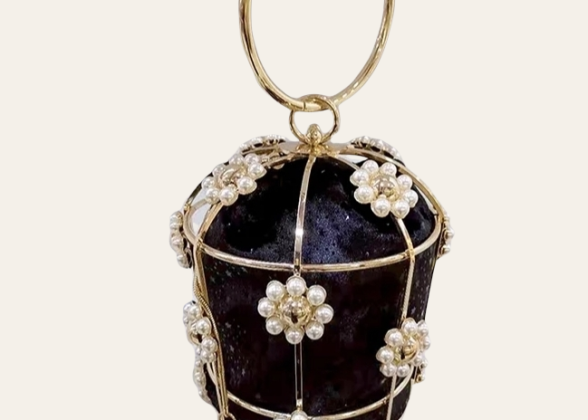 Women's Fashion Handmade Gold Bucket Purse