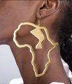 African Map Egyptian Queen Nefertiti Stud Earrings