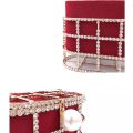 Pearl Beaded Metallic Cage Handbag